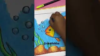 Fish Under Water | How To Draw Simple #easy #simple #simpledrawing #fish #art #kids #oilpastel #draw