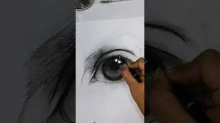 charcoal realistic eye drawing #charcoaldrawing #charcoalart #eyedrawing #realisticdrawing #shorts