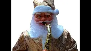 Papai Noel Animado Dança Toca Sax 1,80m Bi-volt Dourado