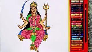 How to Draw Santoshi Mata Step By Step Easily | Painting Of Goddess Santoshi | By Drawing Art