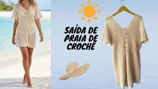 Saída de praia ou vestido de crochê