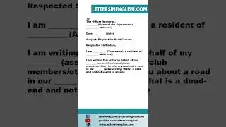 Road Closure Request Letter | Letter Requesting Closure of a Road