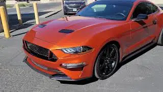 Mustang Wrapped in 3M Gloss Fiery Orange