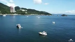 Aerial Hong Kong Repulse Bay Boat Summer 2019