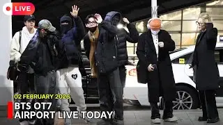 Прямая трансляция BTS с субтитрами: Чонгук и Тэхён (2026-02-02) | Полная трансляция из аэропорта сег