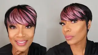 How to add color highlights to a 27 piece pixie cut wig! Pretty Pink! #27piece #quickwig  #color!