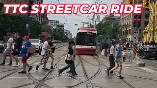TTC 501 Streetcar Ride along Queen Street West