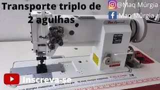 Orientação Completa de transporte triplo de 2 agulhas preparada para costurar lona de caminhão.