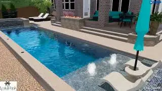 Doug and Dianna's Pool / Spa with Cedar Pergola Design V1D