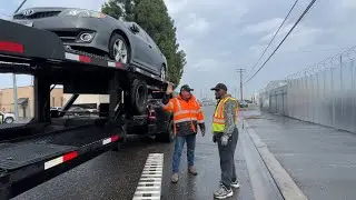 Met a new car hauler, 1 month in business using a Ez4. Local transport day.
