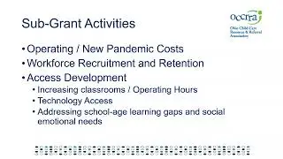 OCCRRA Child Care Stabilization Grants 2-2-22