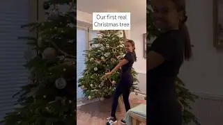 Our first real Christmas tree! 🎄✨ #Howto #BandQ #ChristmasDIY