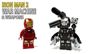 lego Iron Man 2 War Machine minifigure and weapons moc