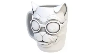 3D model of an abstract mug. A emotional mug. Superhive, CGtrader, Cults3d (no sound)