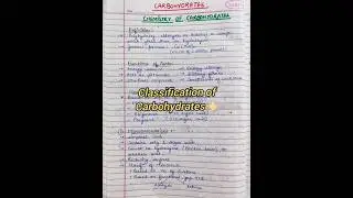 Classification Of Carbohydrates🩺 Biochemistry notes #mbbs #notes #biochemistry #medico