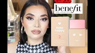 NEW BENEFIT HELLO HAPPY SOFT BLUR FOUNDATION REVIEW & DEMO + 9 HOUR WEAR TEST!