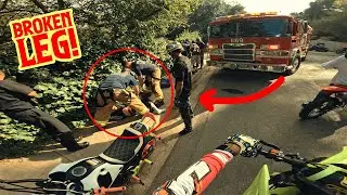 LA DIRT BIKE RIDEOUT GONE WRONG 💥 (Broke His Leg) PT. 2
