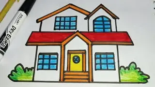 How To Draw A Tinny House 🏡🏠|| Very Easy Painting & Coloring For Toddlers || Good Drawing For kids