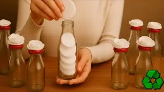 DIY📢DON'T THROW AWAY GLASS BOTTLES ❗ SEE WHAT I MADE USING MAKEUP PADS - Home Decoration