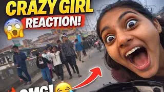 Cuit girl reaction & public reaction 😍 #viral #bikerider 