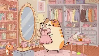 Cat's Cozy Pink Dressing Room ☕️ Winter Lofi Music 🌸 Gentle Lofi Beats for Reading, Study & Calm