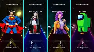 Superman x How You Like That x Birds of a Feather x Among Us | Tiles Hop EDM Rush 🔥