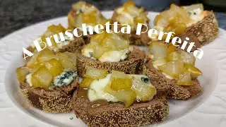 Bruschetta de Pêra Caramelizada com Gorgonzola