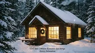 Winter Romantic Cozy Jazz in Snowy Forest Cafe | Relaxing Winter Jazz Playlist