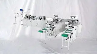 Automatic 1+2 type face masks making production line before shipping to USA customer 出口美國一拖二平面口罩生產線