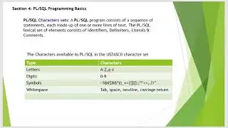 Section 4 PLSQL Character sets