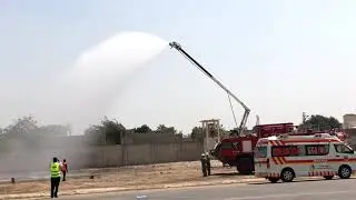 fire rescue practice in New Islamabad airport