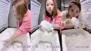 *FULL VIDEO* AJING SOFT HUMIDIFIER FROST SCRAPING AND ICE CHUNKS ICE EATING ASMR | FREEZER FROST |