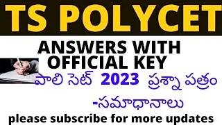 Telangana polycet 2023 question paper with official key