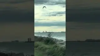 Galveston/ Texas City Dike windy cold day windsurfing