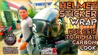 HELMET STICKER WRAP BY BISCOL CARBON STICKER | HJC CS15 TO HJC RPHA11 LOOK