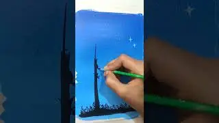 Easy Acrylic Painting🎨||stree light painting#artwork #acrylicpainting #easypainting #monaartgallery