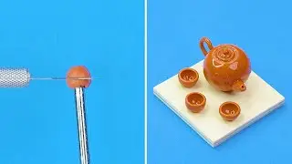 How to make Miniature Tea Set | MINIATURE IDEAS FOR DOLLHOUSE | #Shorts