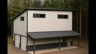 Build Your Dream ADU: Custom 20x30 Single Slope Garage Kit [With Porch!]