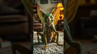 Cat-Grasshopper - Strange hybrid animal by AI