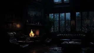 Heavy Rainfall Outside, Cozy Fire Inside – A Perfect Ambience for Sleep, Study, and Deep Rest