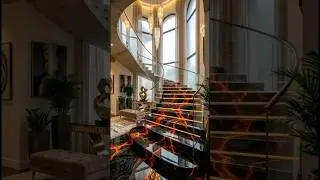 Walking on Lava? 😱 | Lava Stair Interior Transformation #timelapse #interiordesign #shorts #stairs