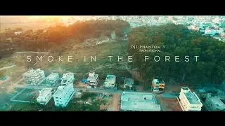 Smoke in the forest {4k Full resolution} DJI Phantom 3 Professional