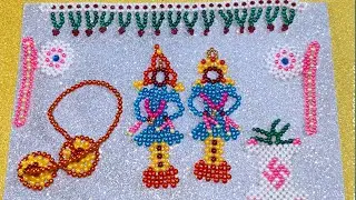 मोत्यांनी बनवलेले विठ्ठल रुक्मिणी | Beads Art | पंढरीची वारी | एकादशी | Priti Bhatia 🙏🏻