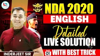 NDA English 2020 | 01| English Detailed Live Solutions | Learn Best Tricks | Inderjeet Sir #ndaexam