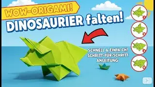 Dinosaurier Basteln | So falten Sie einen Papier-Triceratops &ndash; Schritt-f&uuml;r-Schritt-Anleitung
