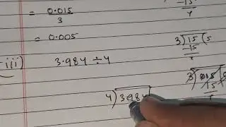 FIND THE VALUE OF 34.4&divide;8 || CHAPTER 6 || EXERCISE 6E || Q-2) FIND THE VALUE OF 0.015&divide;3
