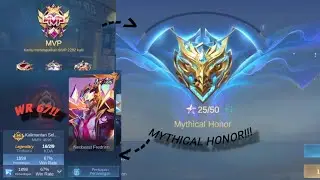 MENUJU RANK MYTHICAL HONOR DENGAN WR 67%!! (GAMEPLAY FREDRIN) (RANK)!!