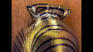 Otto Thamm for Fritz Heckert Kunstglas, circa 1903, 'King Tut' decor, form TH155