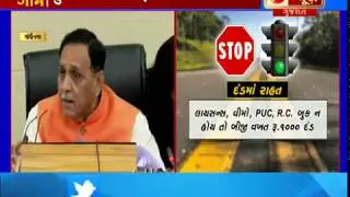 CM Vijay Rupani announces reduced penalties for traffic violation in gujarat