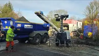 Pond dredging and sludge dewatering of the silt